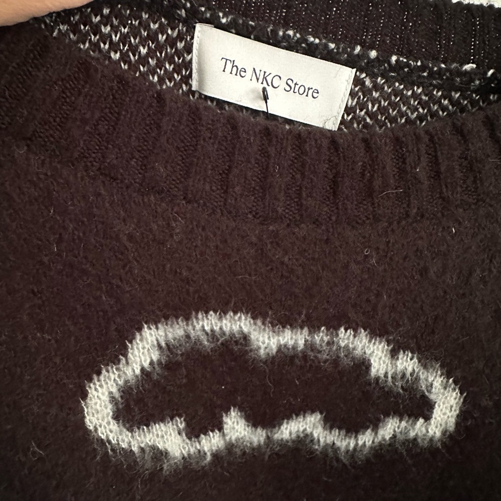 BNWT (sold out) The NKC Store Clare Sweater sun cloud B/W Graphic Sweater O/S - Picture 9 of 10
